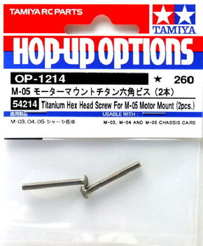 Tamiya 54214 (OP1214) Titanium Hex Head Screw 2pc (for M05 Motor Mount)