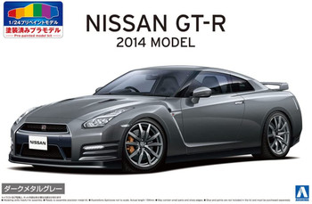 Pre-Painted 1/24 Nissan R35 GT-R '14 Dark Metal Gray Plastic Model