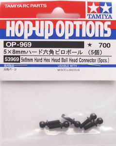 あたま Tamiya 53969 (OP969) 5x8mm Hard Hex Head Ball Connector