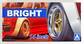 Tuned Parts 1/24 Bright 14inch Tire & Wheel Set