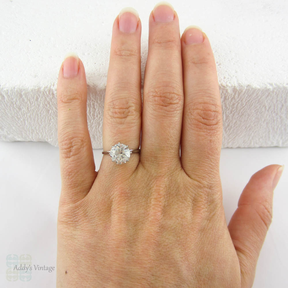 white topaz and diamond ring, vintage style engagement rings diamond u –  NOOI JEWELRY