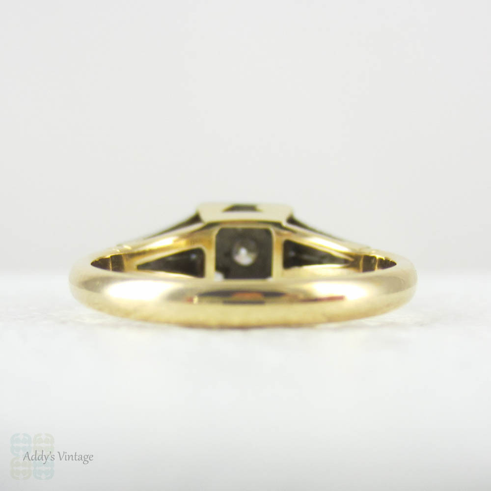 Art Deco Pave Set Diamond Engagement Ring, Square Top Cluster Ring in Star Design with Milgrain Beading in 18 Carat Gold, Platinum.