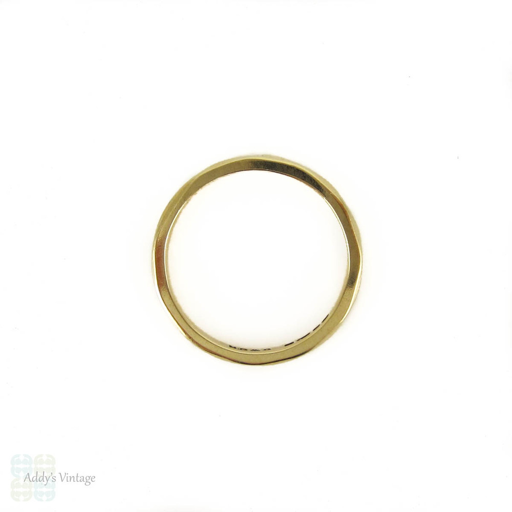 Mid Century Wedding Ring, 1950s Vintage Faceted 18 Carat Yellow Gold Fidelity Wedding Band Circa 1950s, Size M / 6.25.