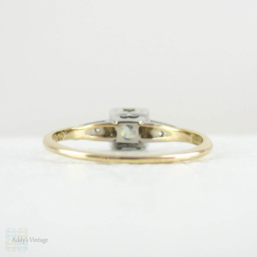 1940s Diamond Engagement Ring, Vintage Orange Blossom Brand Two-Tone ...