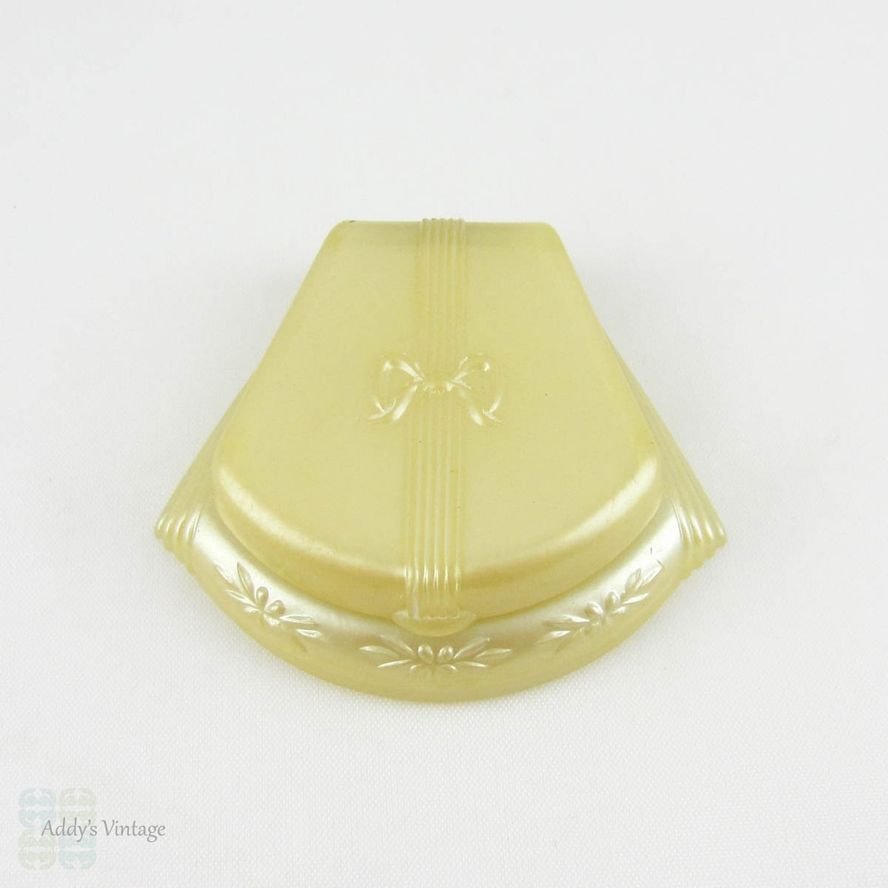 Art Deco Ring Box, Slender Wedding or Engagement Ring Display Case in Ivory Coloured Plastic, Circa 1930s.