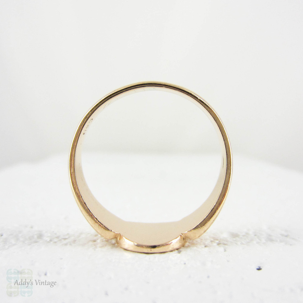 Rose Gold Signet Ring, Vintage Men's 9 Carat Gold Foliate Engraved Signet Ring. Initials JL, Edwardian Signet Ring.