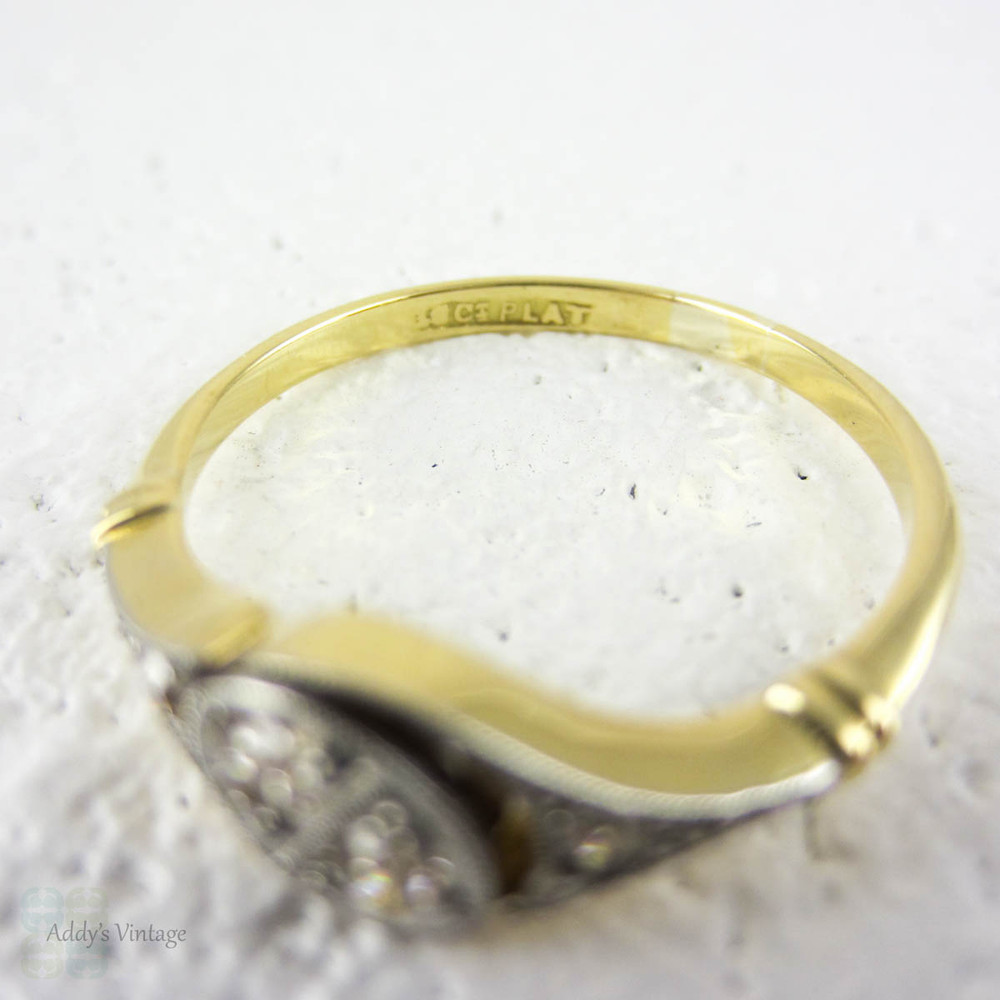 Art Deco Diamond Engagement Ring, Asymmetrical Design Four Stone ...