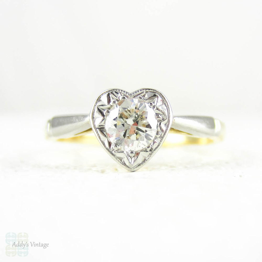 Heart-Shaped Trilogy Halo Baguette Moissanite Engagement Ring | Moisza