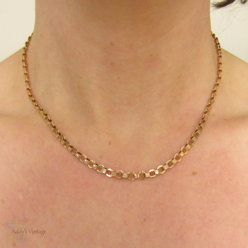 Antique Gold Chain Necklace, 9 Carat 