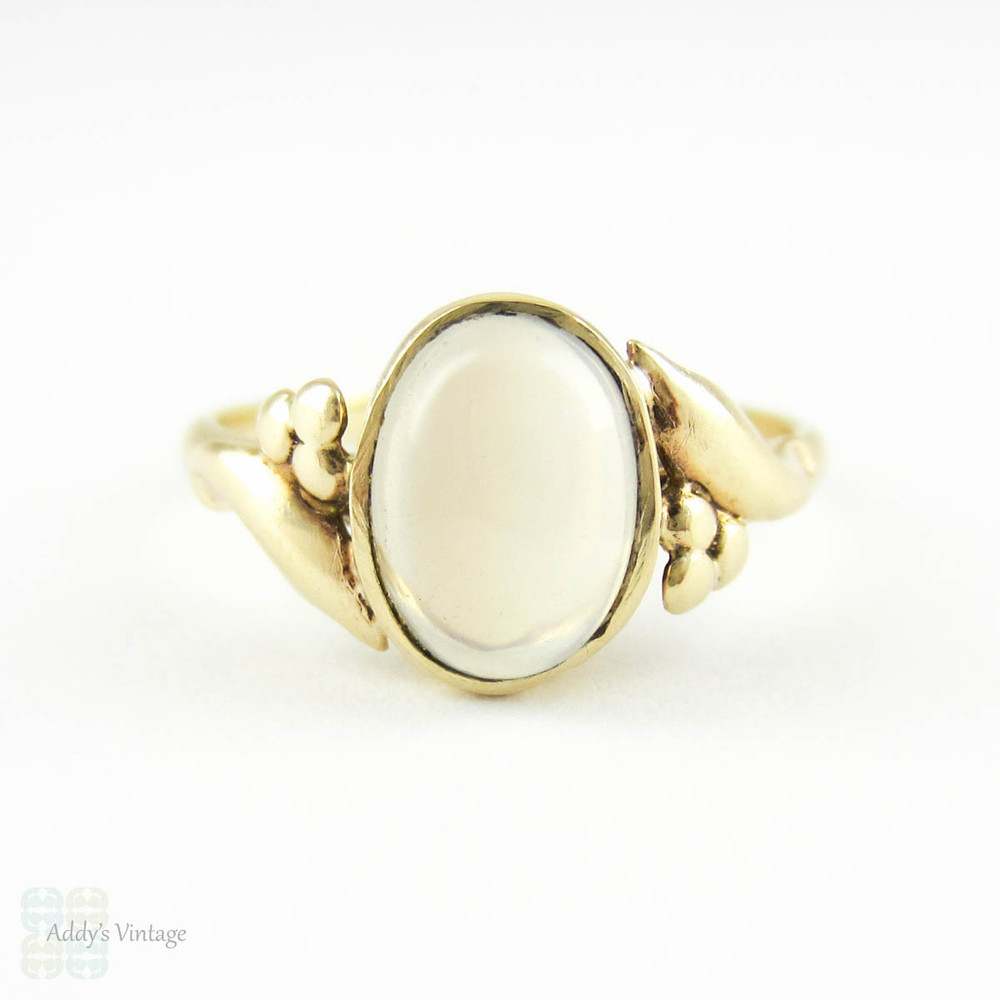 Alloy Moonstone Ring Simple Vintage Crescent Band Moonlight - Temu Republic  of Korea