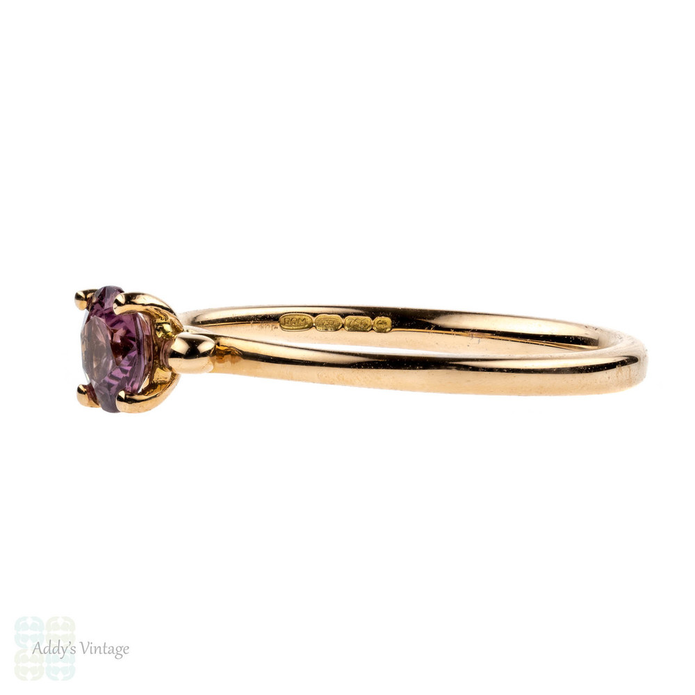 Pink Spinel Engagement Ring, 18 Carat Rose Gold Setting with 0.48 Carat Solitaire Bright Pink Gemstone Engagement Ring.