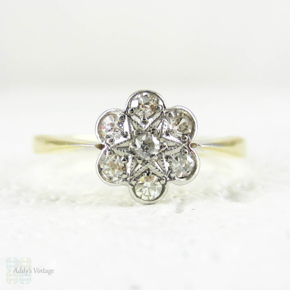 ROF103- Flower engagement ring with diamonds - Olivacom