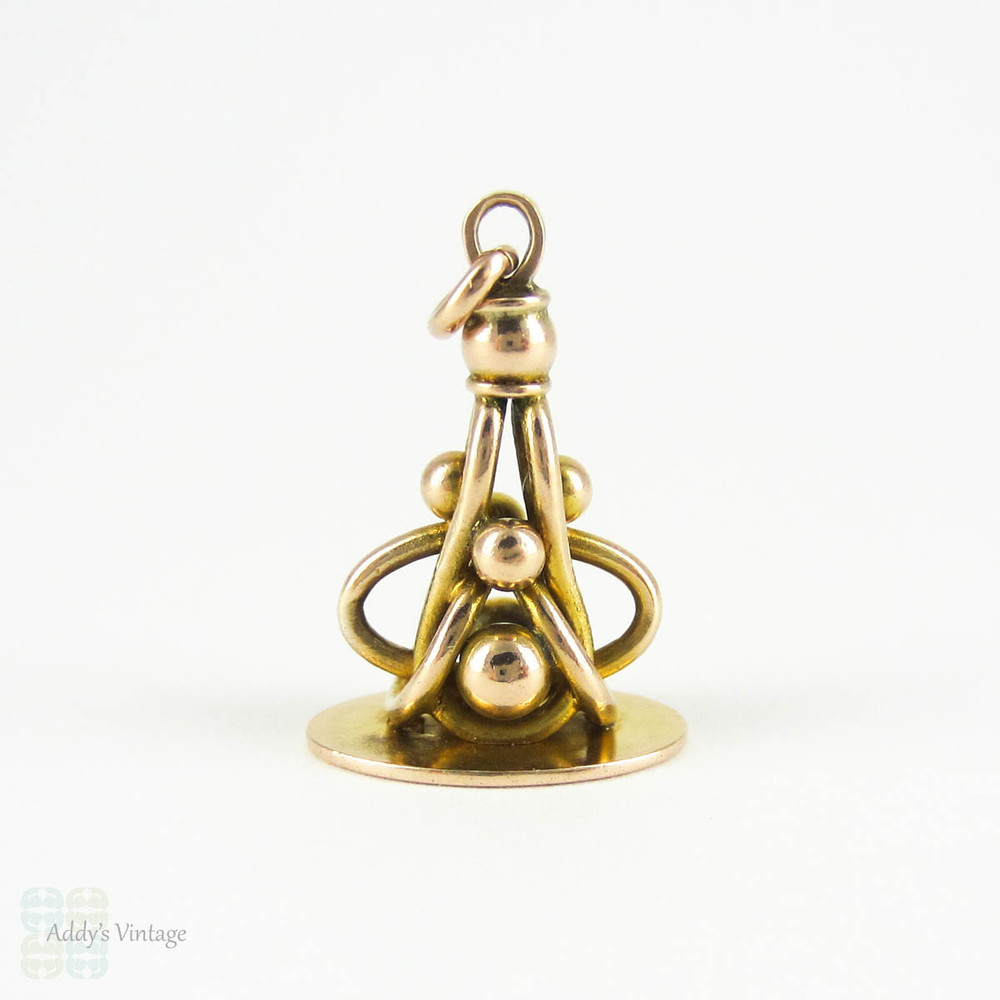 Antique 9 Carat Gold Fob, Decorative Ornate Blank Yellow Gold Fob Charm. Late Victorian to Edwardian Watch Fob Seal.