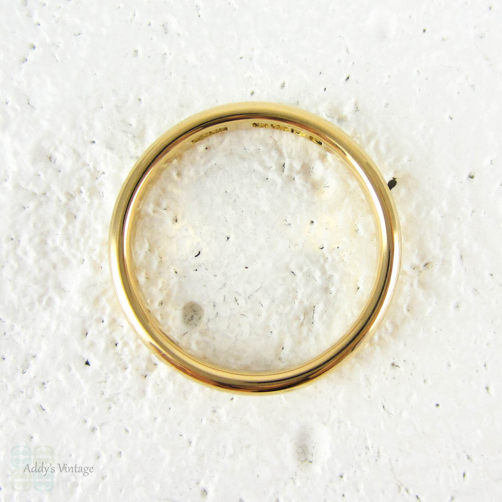 RESREVED. Art Deco 22 Carat Gold Wedding Ring. Court / Comfort Fit Yellow Gold Wedding Band, Hallmarked Chester 1930s. Size N / 6.75.