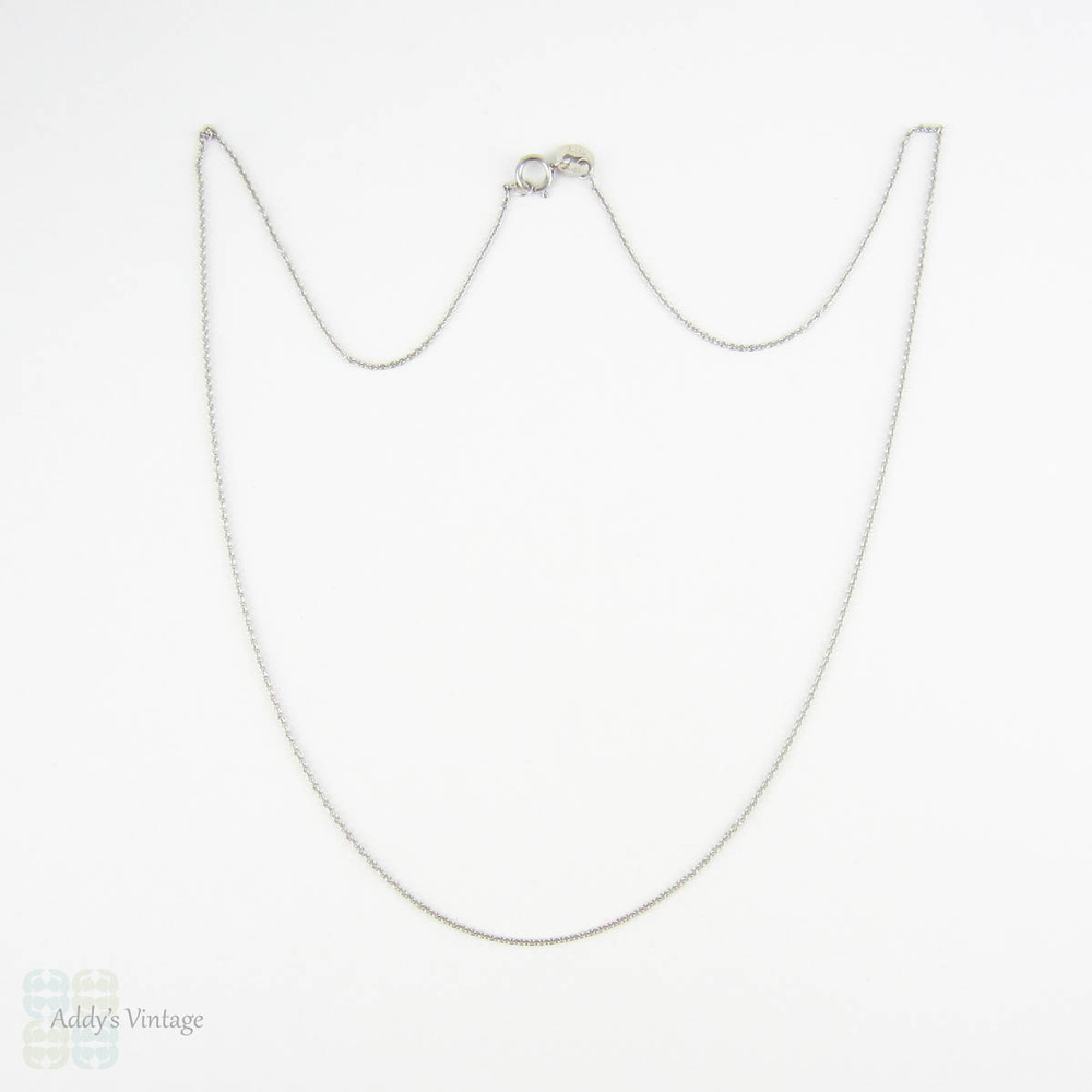 Platinum Trace Chain for Pendant, 40.5 cm / 16 inches, 1.85 grams.