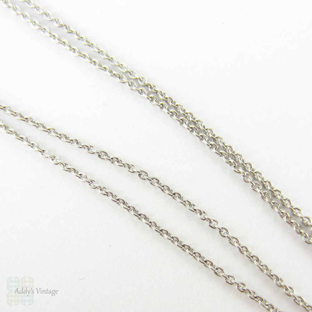 Platinum Trace Chain for Pendant, 40.5 cm / 16 inches, 1.85 grams.