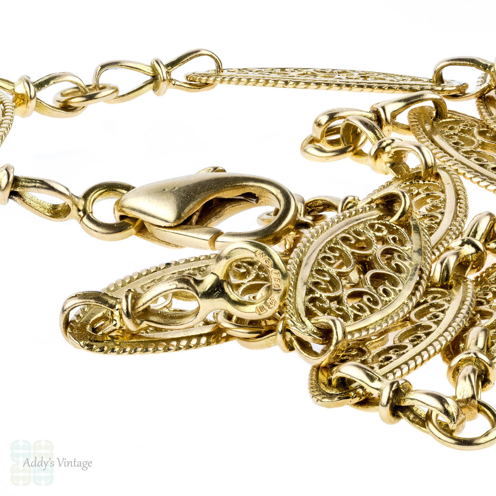 18K Rose Gold Filled Filigree Celtic Links Chain Necklace – 18 Inch – Solid, Women's