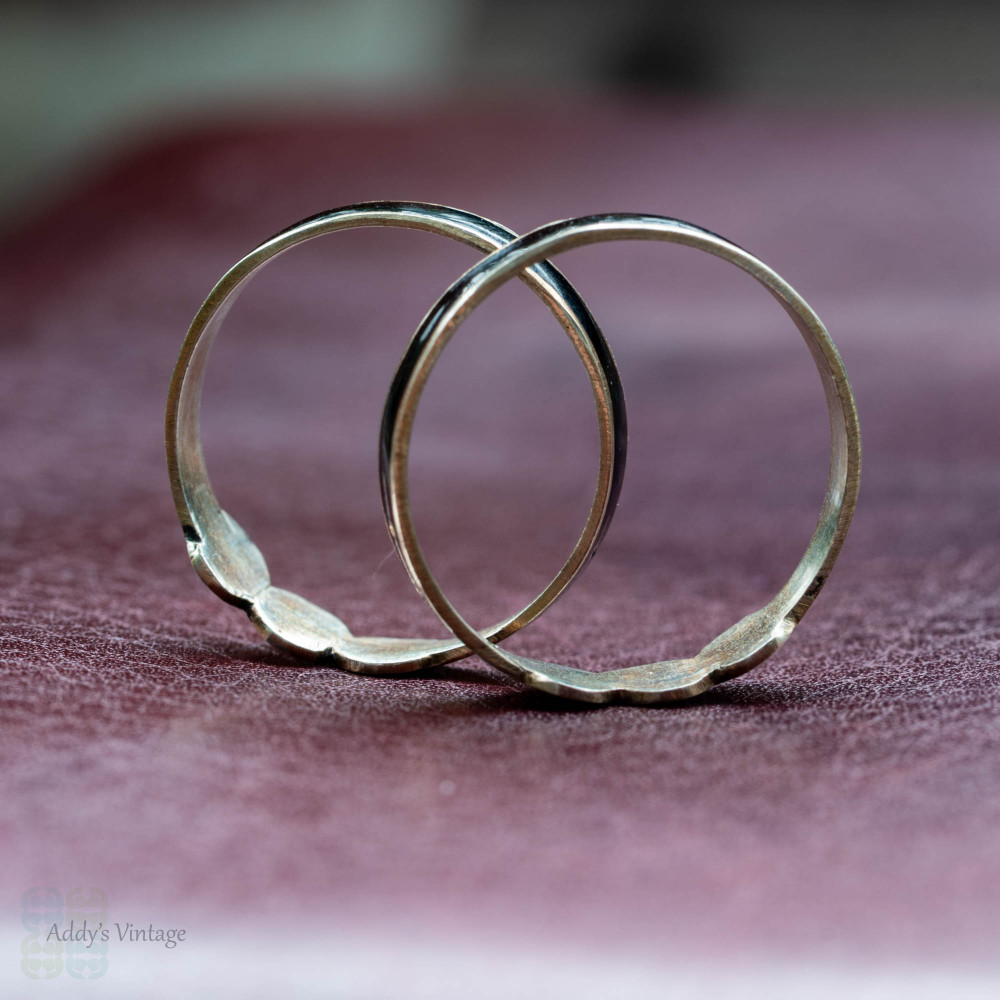 RESERVED Antique Faith, Hope and Charity Rings, Set of 2 Antique Black Enamel Rings.