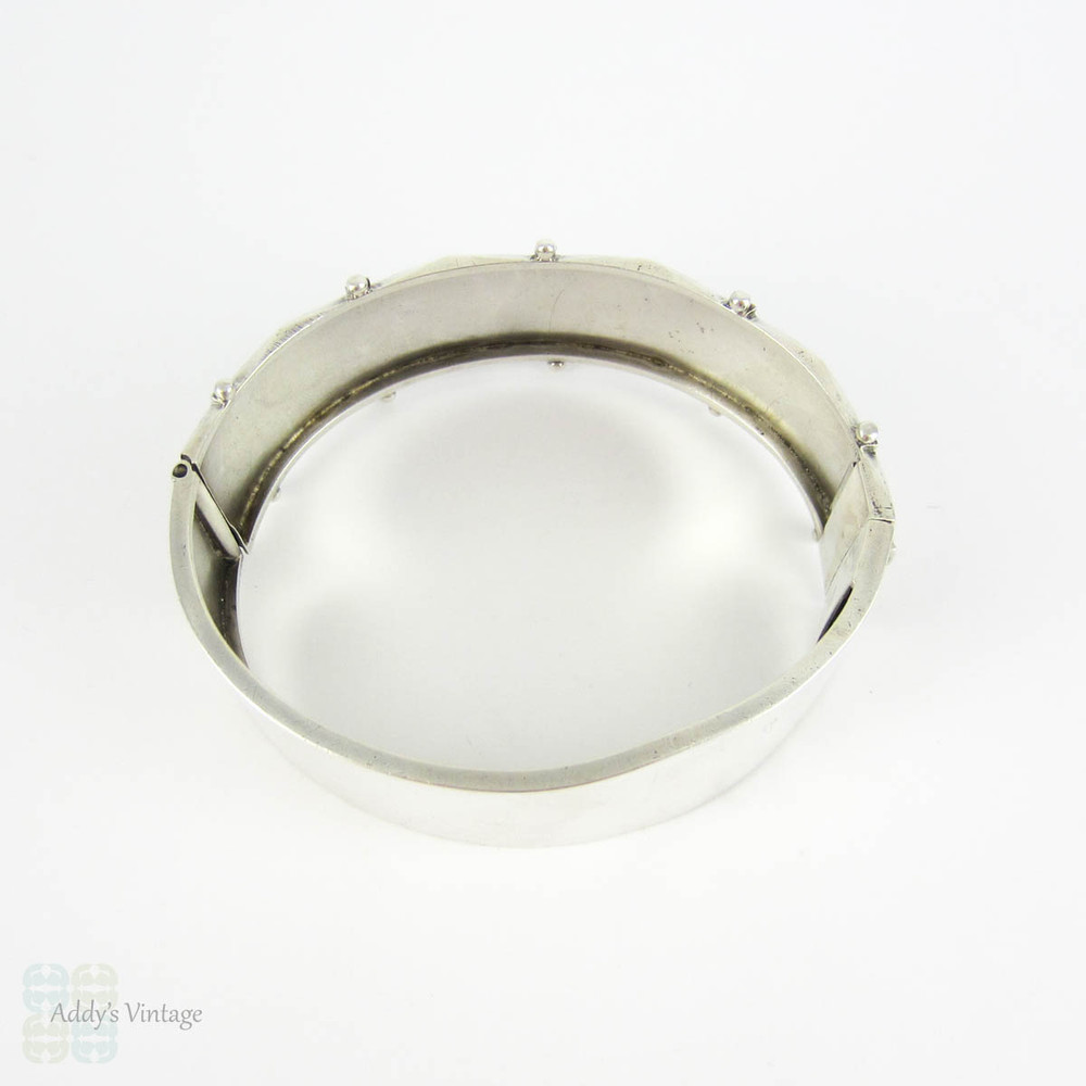 Victorian Aesthetic Sterling Silver Cuff Bracelet, Silver with 9 Carat Gold Overlay in Bird & Butterfly Design. Circa 1880s Wide Bracelet.