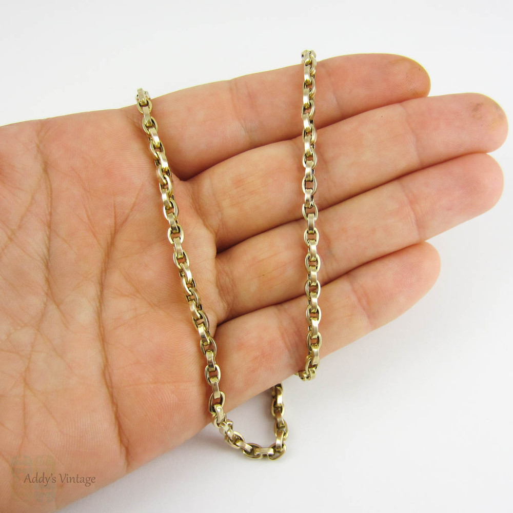 DEPOSIT Antique Victorian 9 Carat Gold Chain Necklace, Heavy Belecher Link 44.5 cm / 17.7 inch Chain With Dog Clip.
