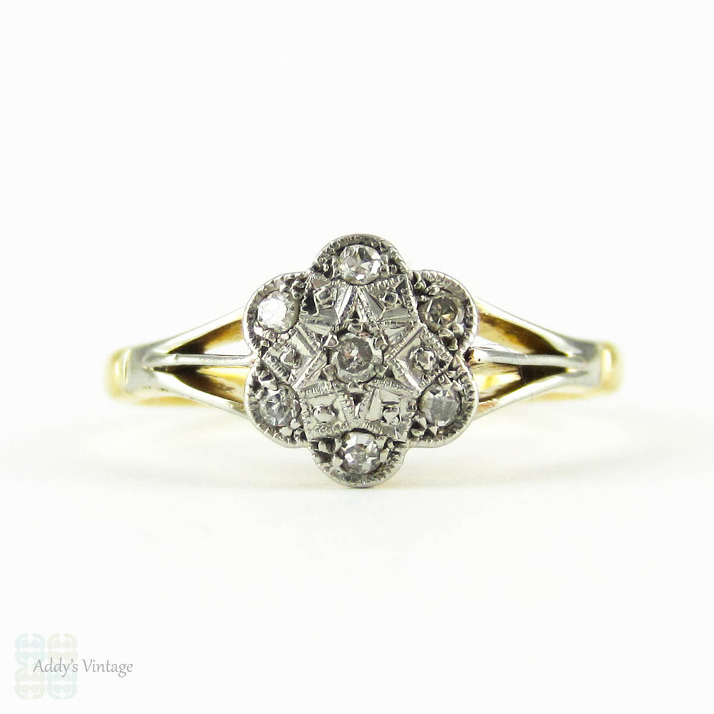 Golden Diamond Flower Fine 0.75 Ct Flower Shape Diamond Rings -| Surat Diamond  Jewelry