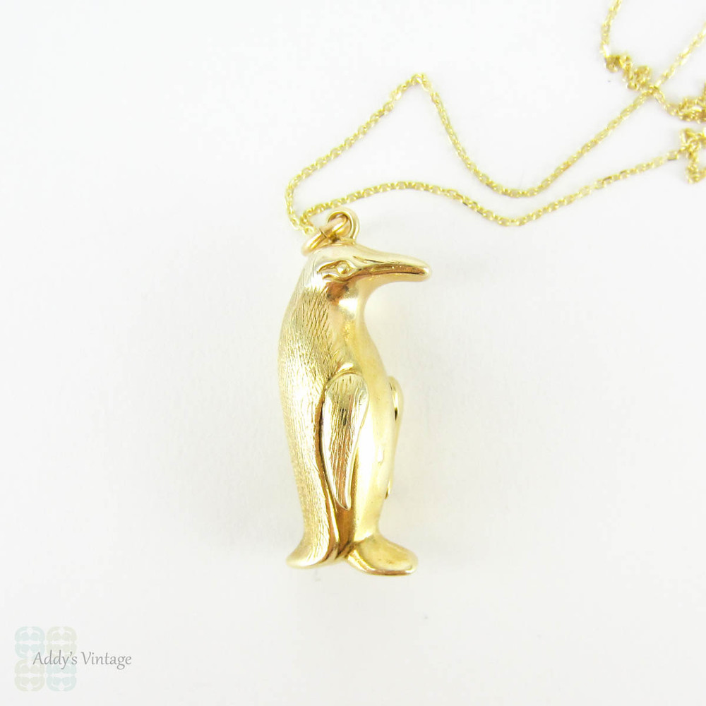 Penguin Necklace Gold - Etsy