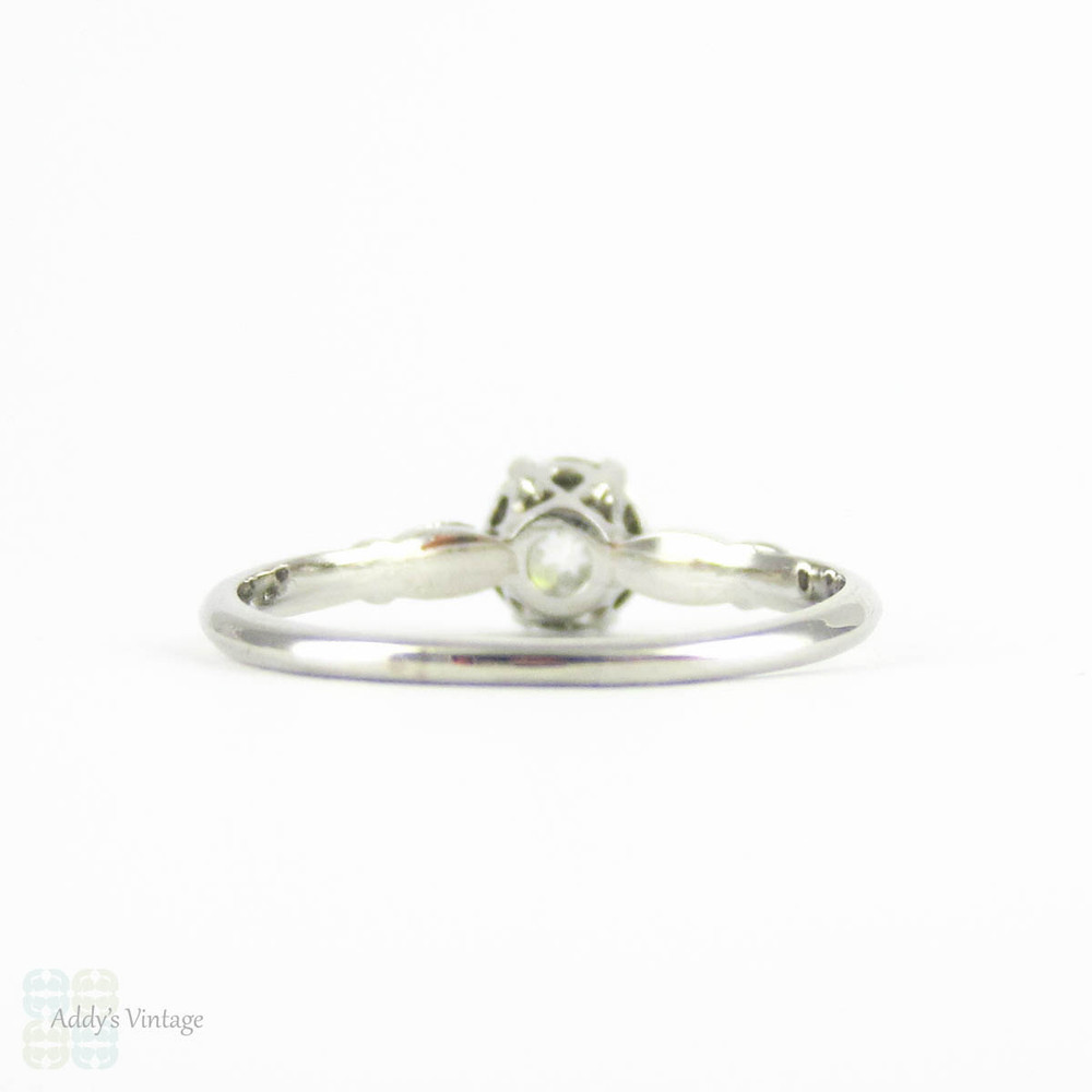 Antique Old Cut Diamond Engagement Ring, 0.69 Carat Old Mine Cut Diamond in Delicate Platinum Setting. Circa 1890s.