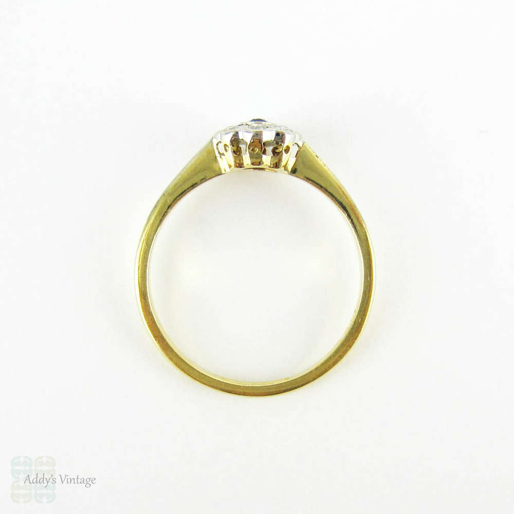 Antique Sapphire & Diamond Engagement Ring, Edwardian Oval Cut Blue Sapphire with Diamond Halo. Circa 1900, 18ct & Platinum.