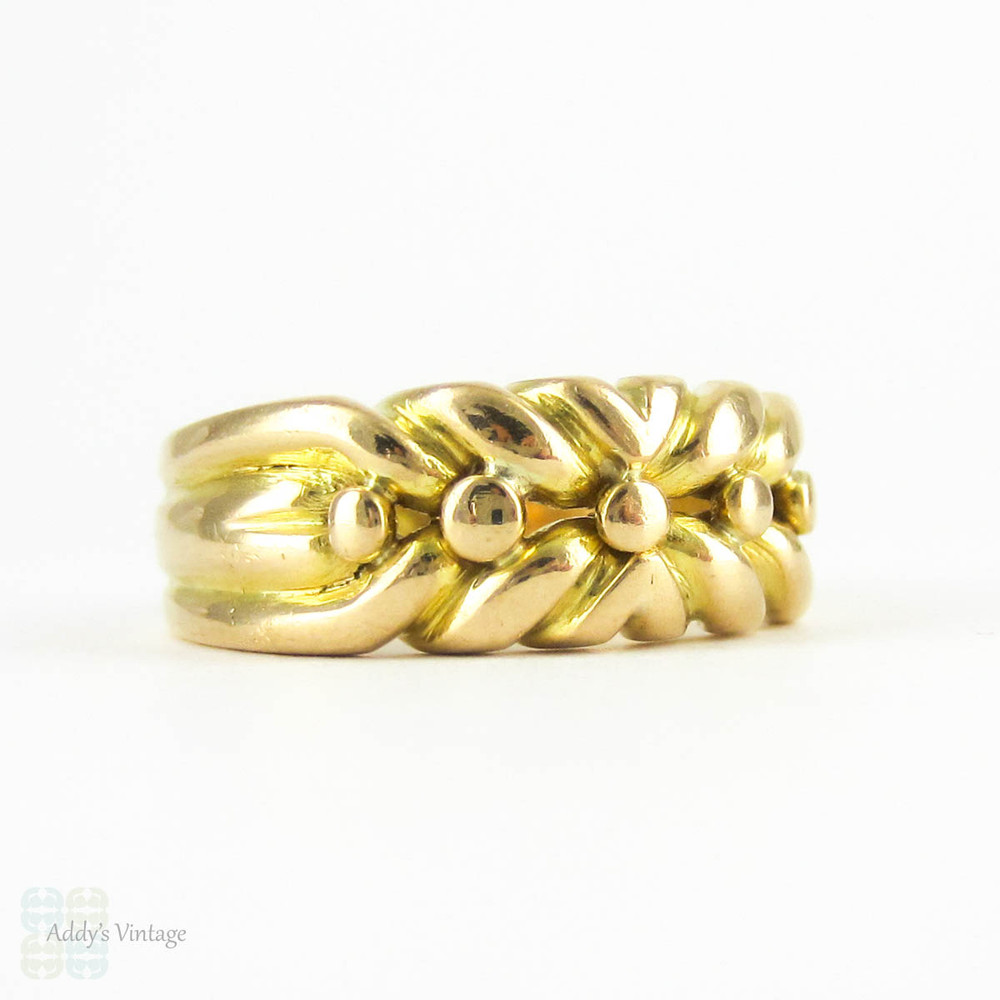 Antique Victorian Keeper Ring, 18ct Yellow Gold  Women's Band. Heavy Substantial Ring with Clear Hallmarks, Circa 1890s.