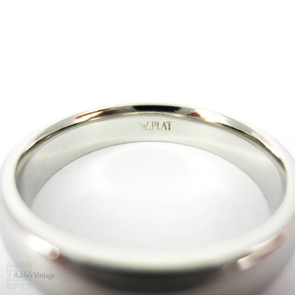 Men's Platinum Wedding Ring. Simple & Heavy 5 mm Light Court Comfort Fit Wedding Band. Size U.5 / 10.25, 12.3 grams.