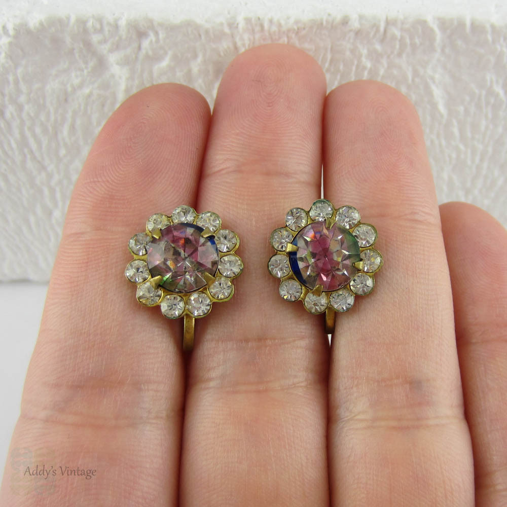 Oval Clear Rhinestone Clip on Stud Earrings | L&M Bling