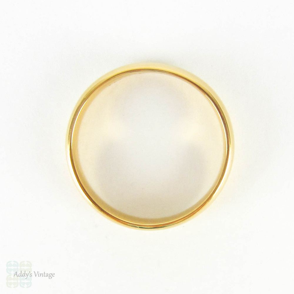 Art Deco 22 Carat Gold Men's Wedding Ring. Simple Court Comfort Fit Circa 1930s Wedding Band. Size W / 11.