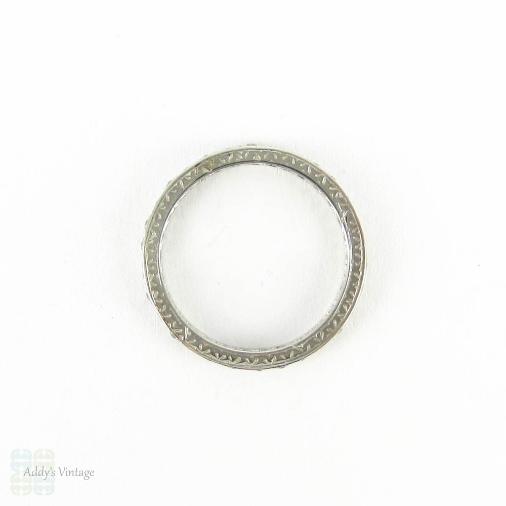 RESERVED. Antique Platinum Diamond Eternity Ring, Narrow 0.30 ctw Diamond Full Hoop Wedding Ring. Circa 1900s, Size L.5 / 6.