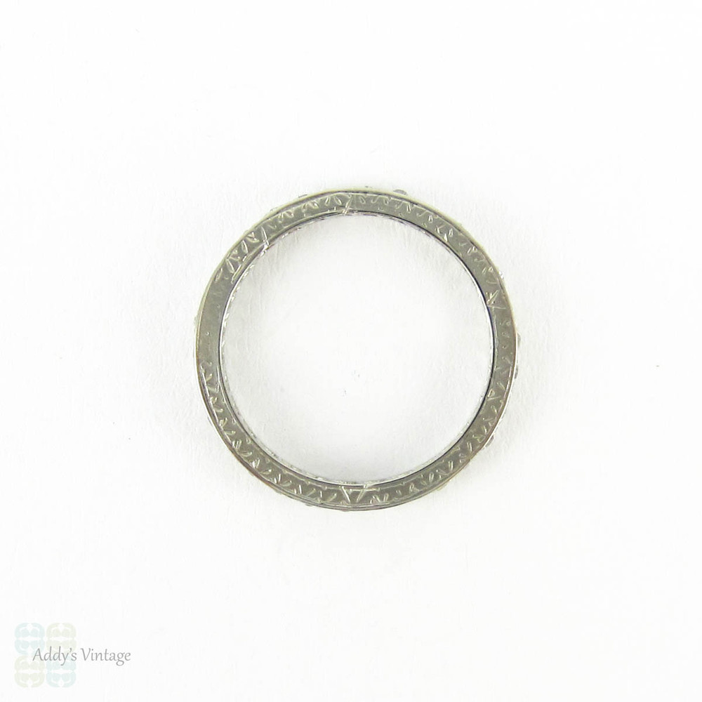 RESERVED. Antique Platinum Diamond Eternity Ring, Narrow 0.30 ctw Diamond Full Hoop Wedding Ring. Circa 1900s, Size L.5 / 6.