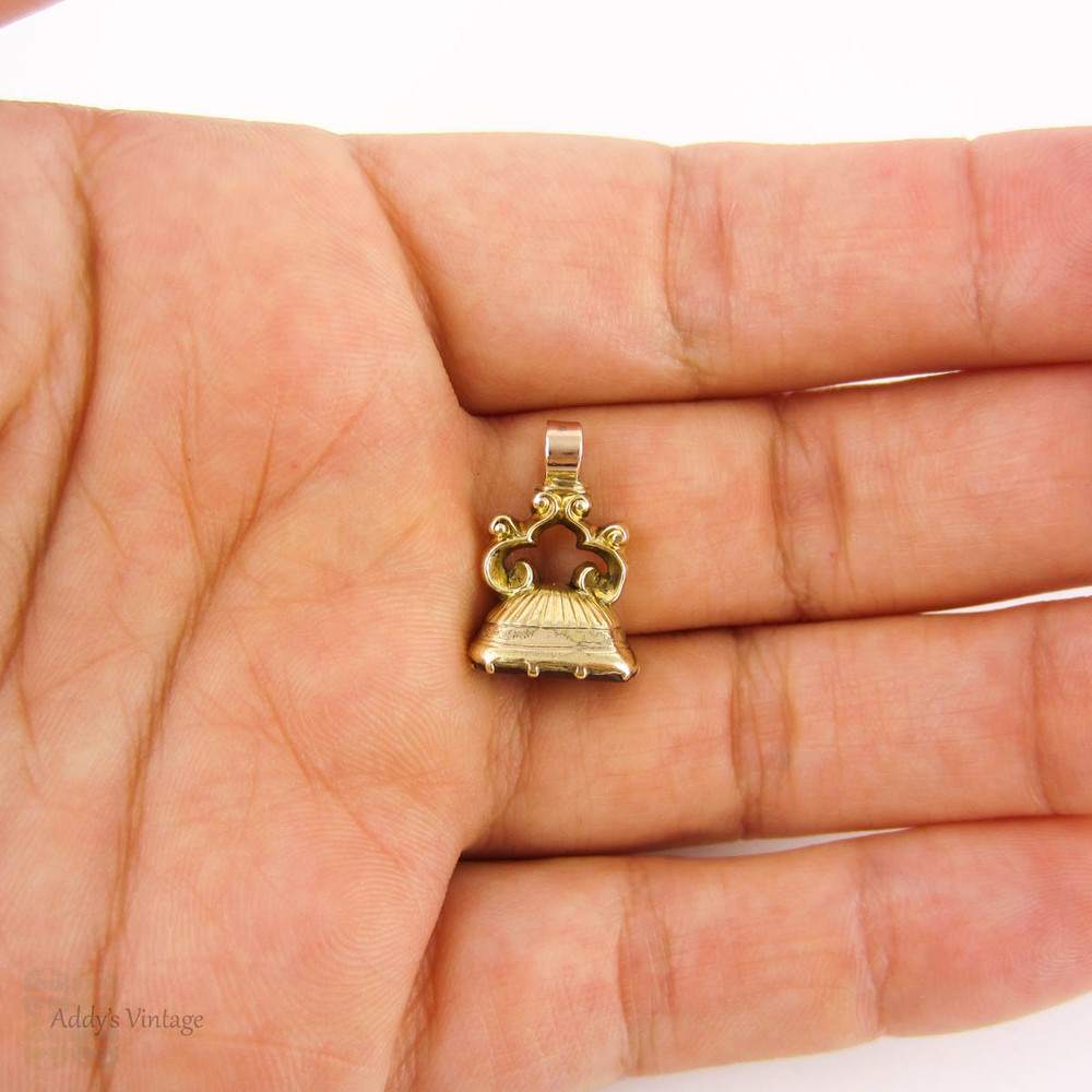Antique Georgian Gold Filled Winged Cherub Angel Intaglio Seal, 19th Century Watch Fob.
