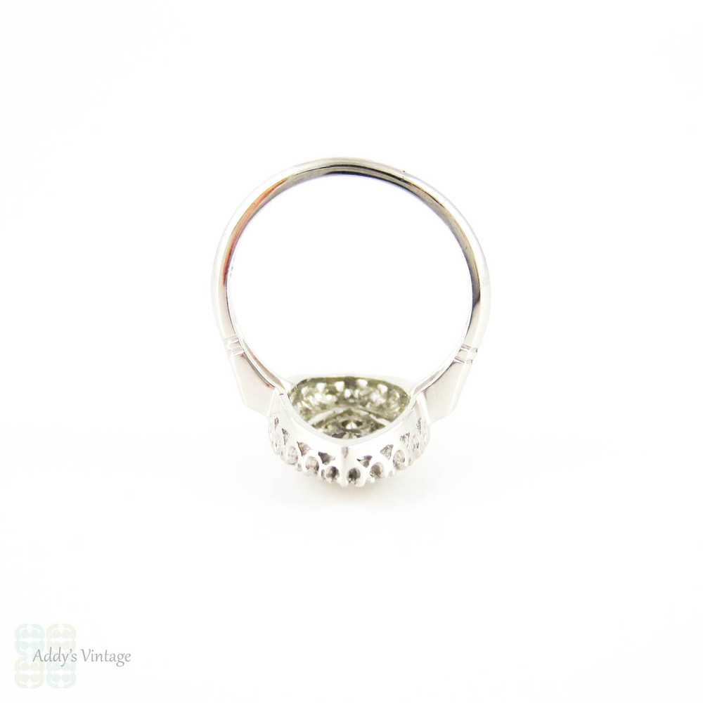 Vintage Diamond Dinner Ring, 0.50 ctw Mid 20th Century Cocktail Ring in Platinum.