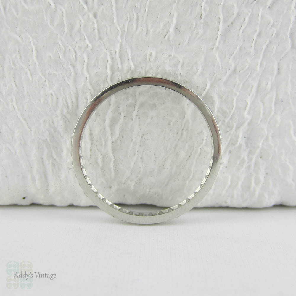 Fine Vintage Platinum Diamond Eternity Ring. Narrow Channel Set Diamond Full Eternity Ring, Circa 1930s.