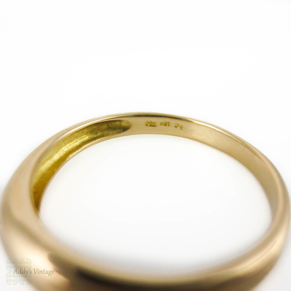 Gypsy Set Diamond Ring, Vintage 18ct Yellow Gold Single Stone Wedding Band.