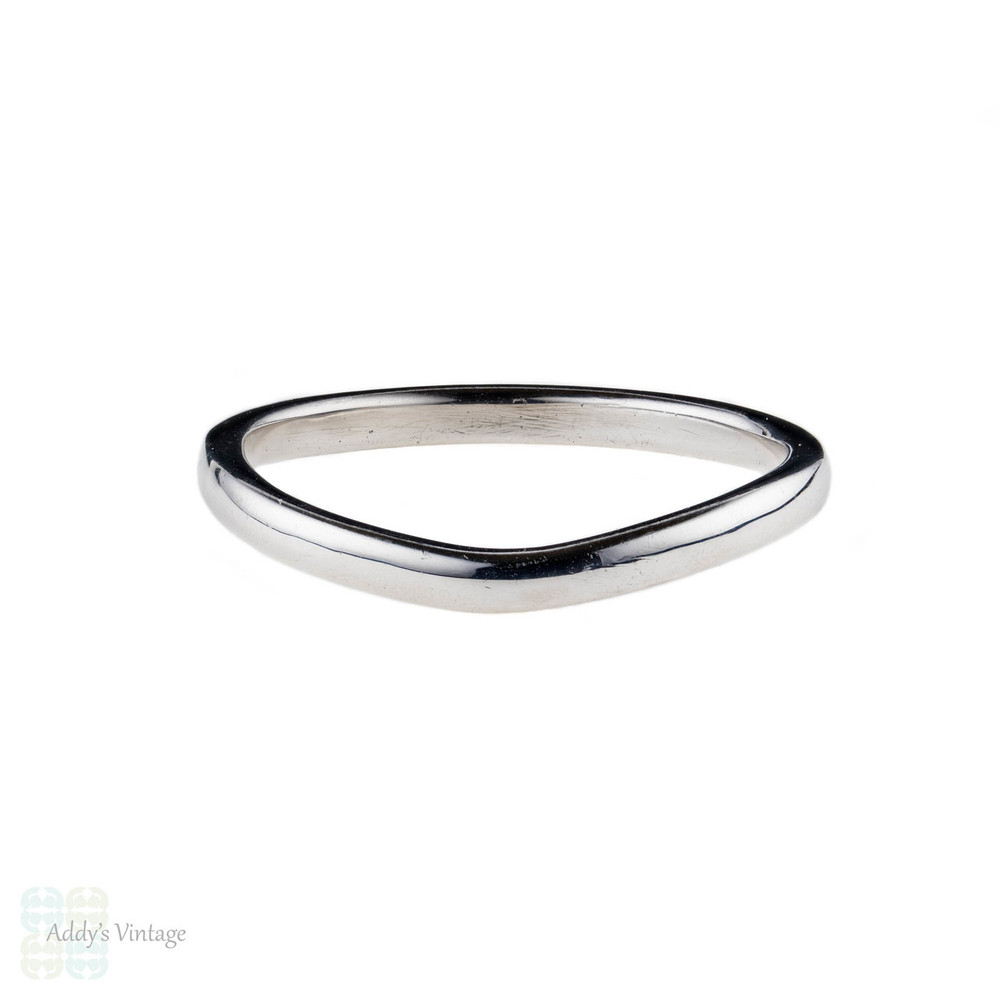 Handmade Curved 18ct Gold Wedding Ring, Recycled 18k Rose, Yellow or White Gold 2mm Band.