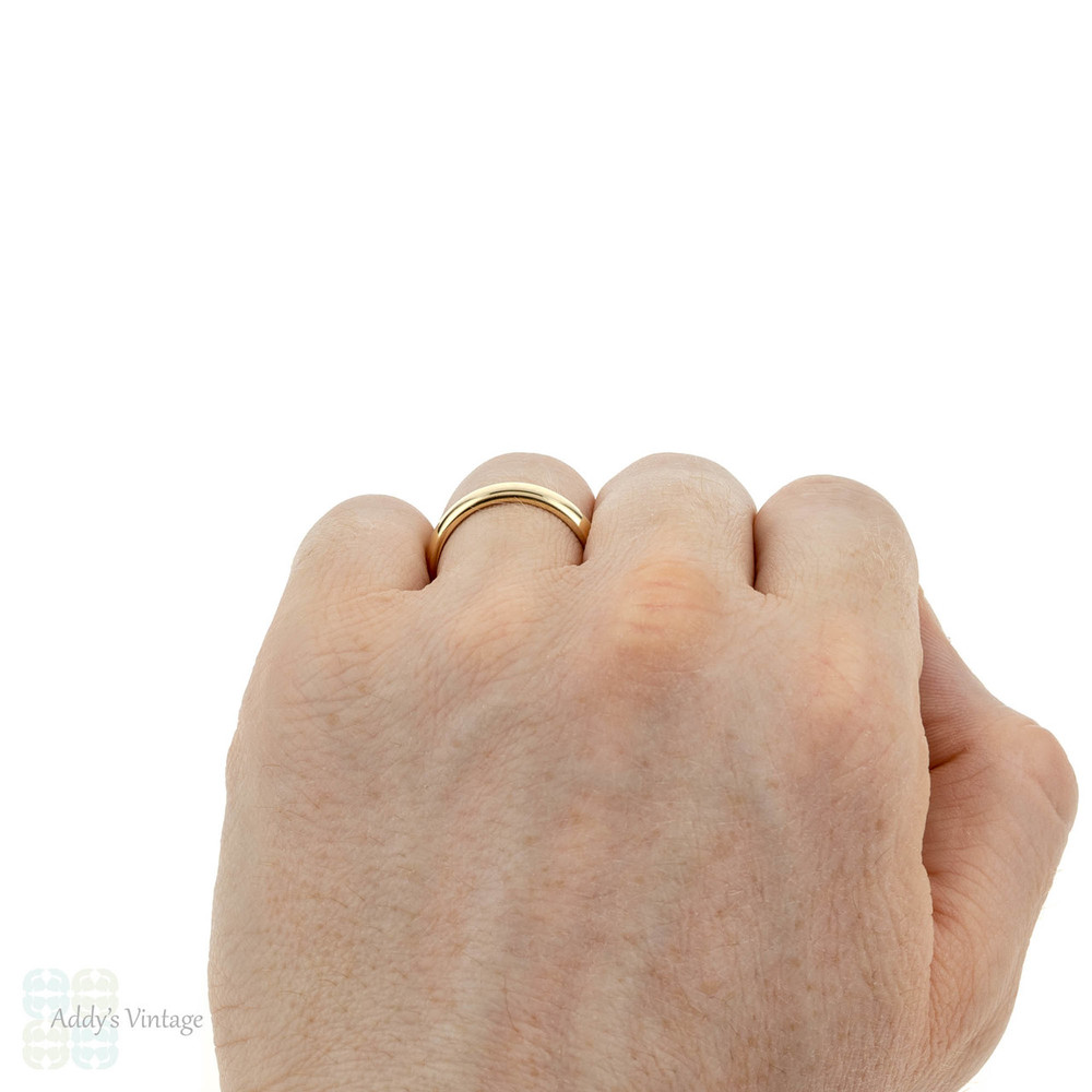 Vintage Men's 9ct Yellow Gold Wedding Band, 1960s D Profile