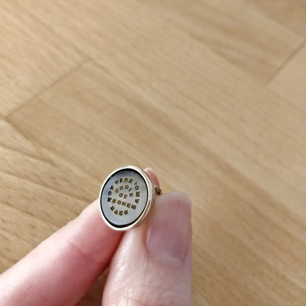 RESERVED. Antique Victorian Seal, Tho' Lost to Sight to Memory Dear. Engraved Glass Intaglio Fob.