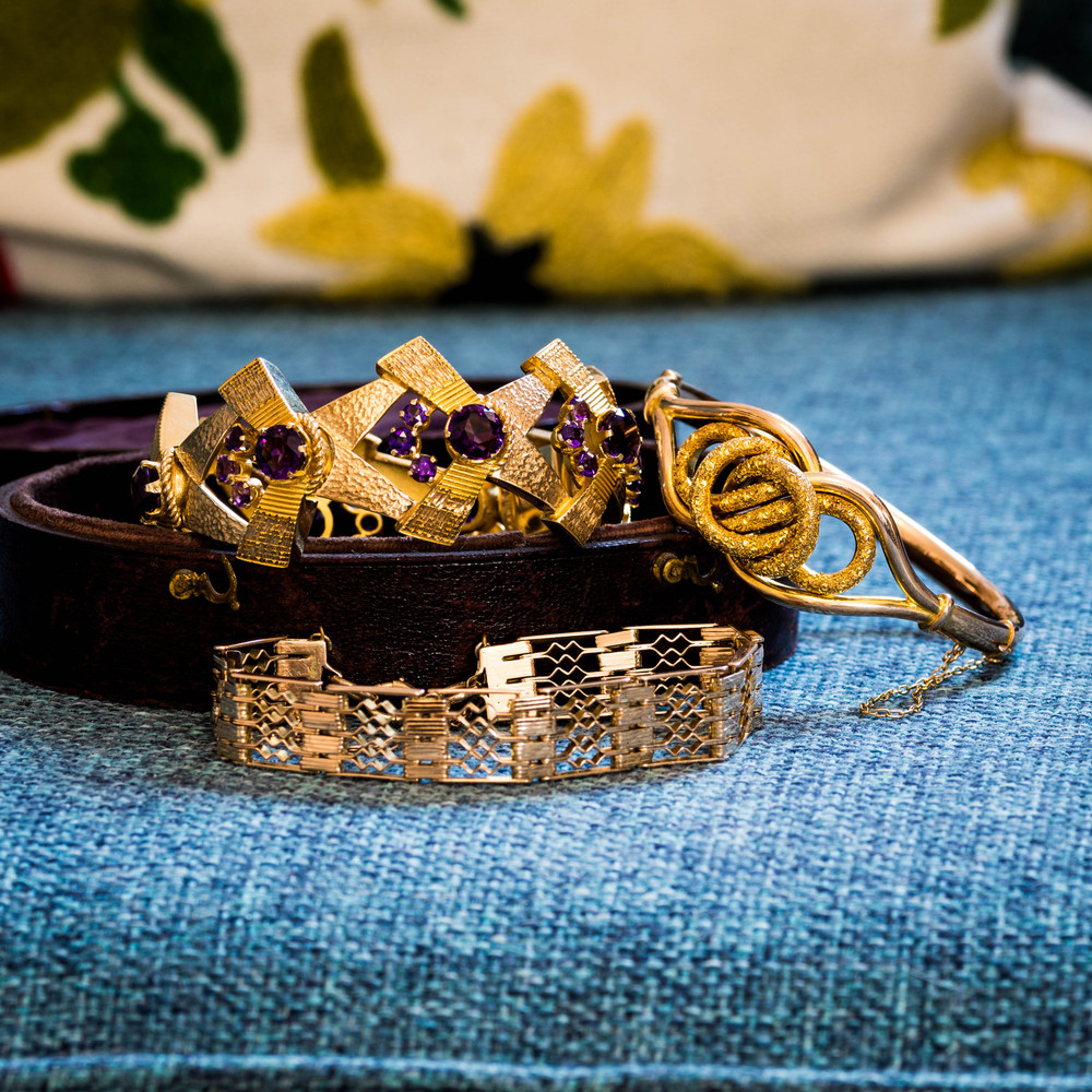 Antique Victorian Bracelet, Heavy 1800s 15ct 15k Yellow Gold Gate Link Bracelet.