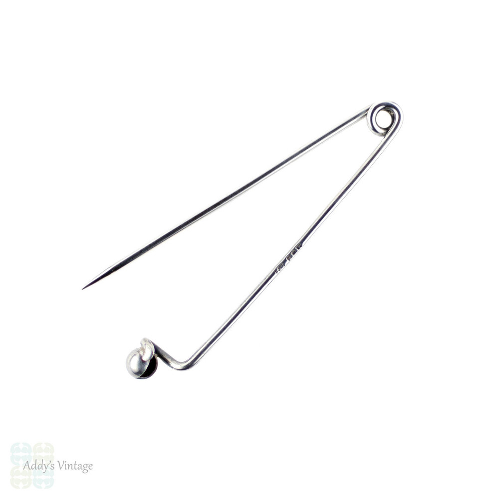 Vintage Sterling Silver Kilt Pin, Large Blanket Safety Pin. Scottish Hallmarks, 1930s.