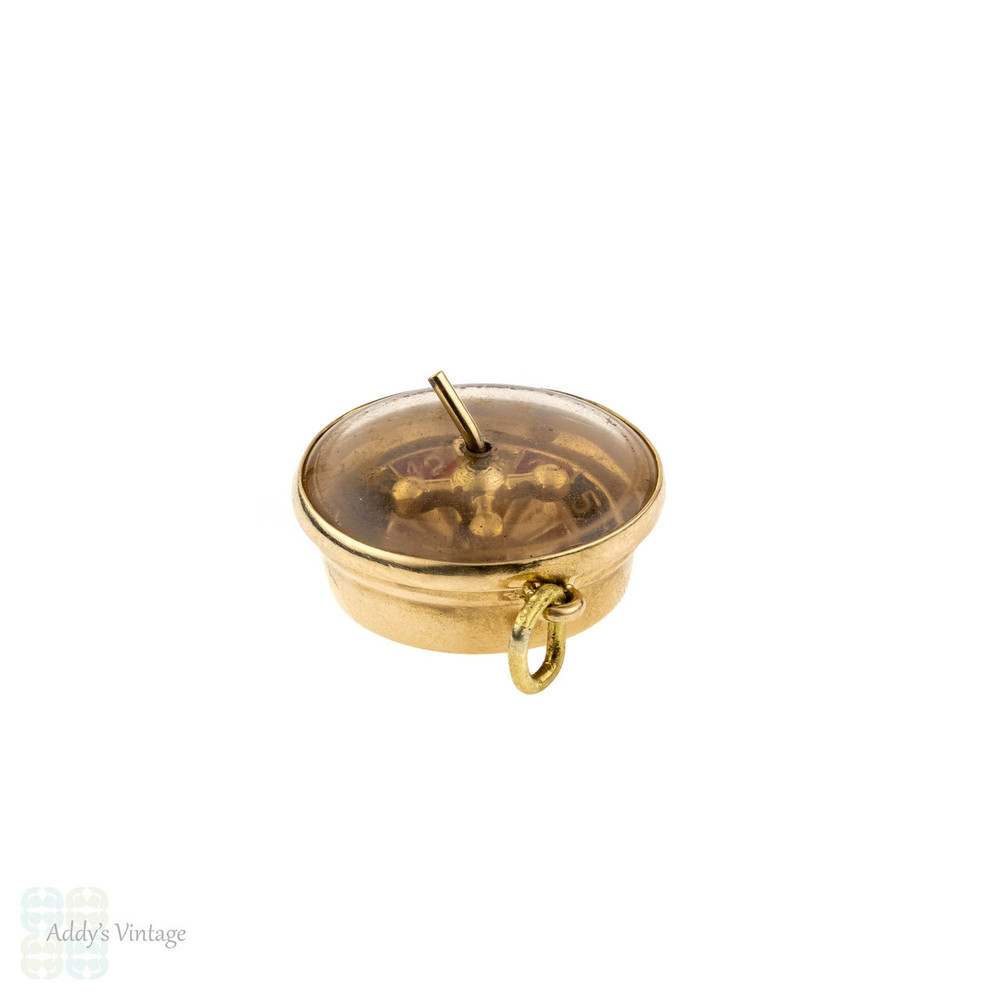 GiftJewelryShop Bronze Retro Style Roulette Wheel Dots Flower Pendant Charm Necklaces #20