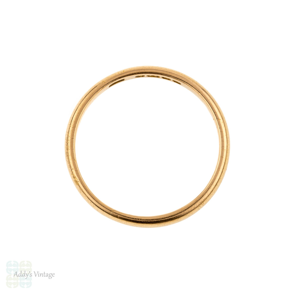 1930s 22ct Gold Wedding Ring, Ladies Art Deco D Profile 22k Band. Size K.5 / 5.5.