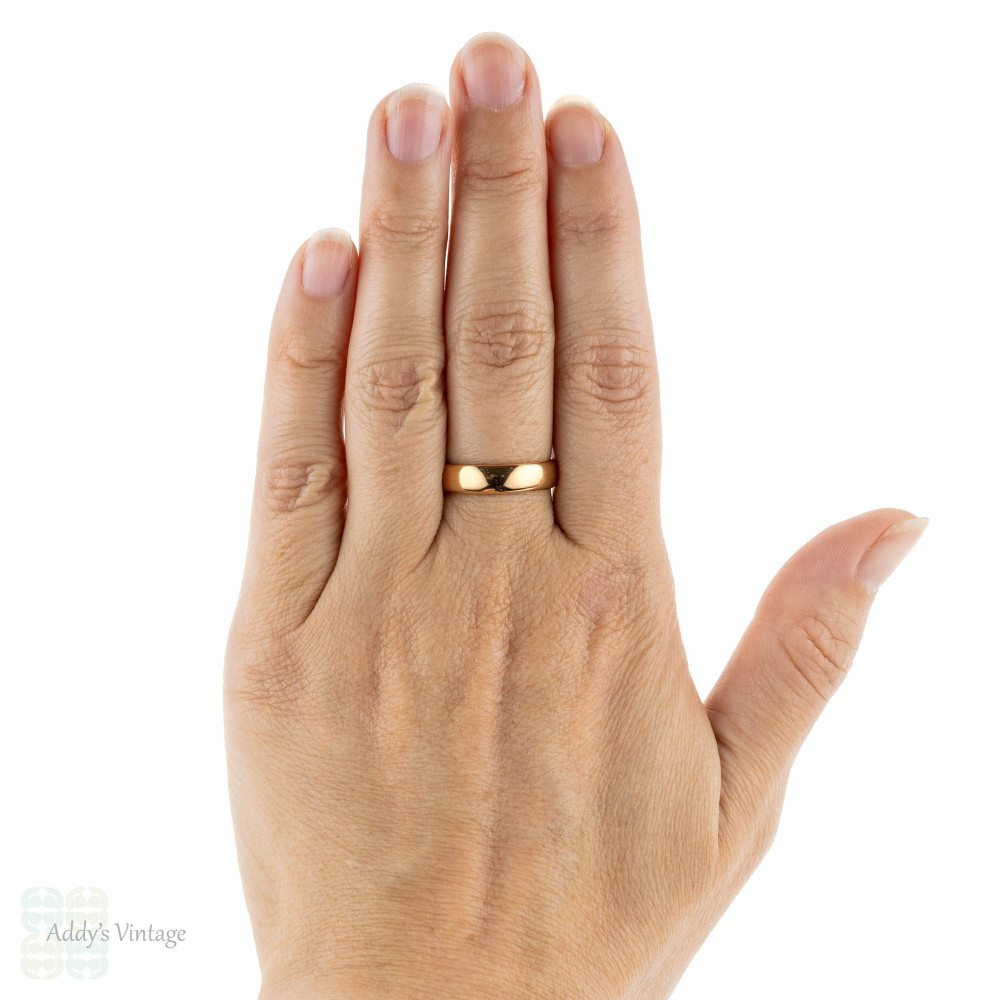 RESERVED Antique 22ct Wedding Ring, Art Deco Wide 22k Gold Band. Circa 1920, Size R / 8.75.