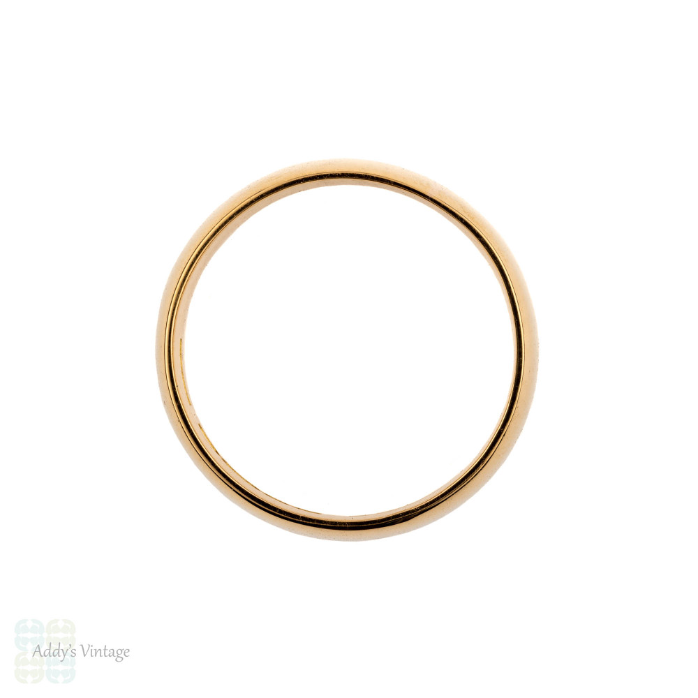 Vintage 22ct Wedding Ring, Wide 1960s Mens 22k Band, Size S.5 / 9.5.