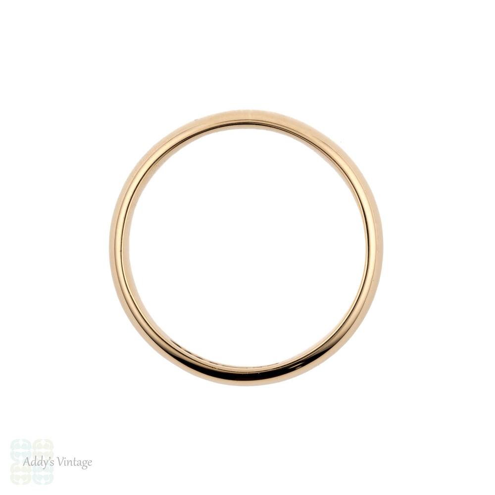 Classic 9ct Rose Gold Wedding Ring, Vintage Simple Ladies 9k Band. Size M / 6.25.
