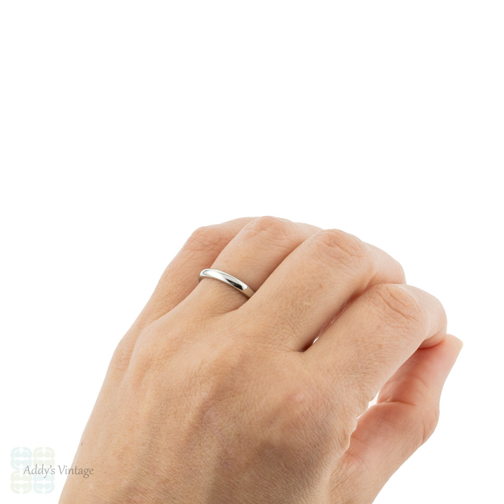 RESERVED 1920s Ladies 18ct White Gold Wedding Band, Simple Orange Blossom Traub 18k Ring. Size L.5 / 6.