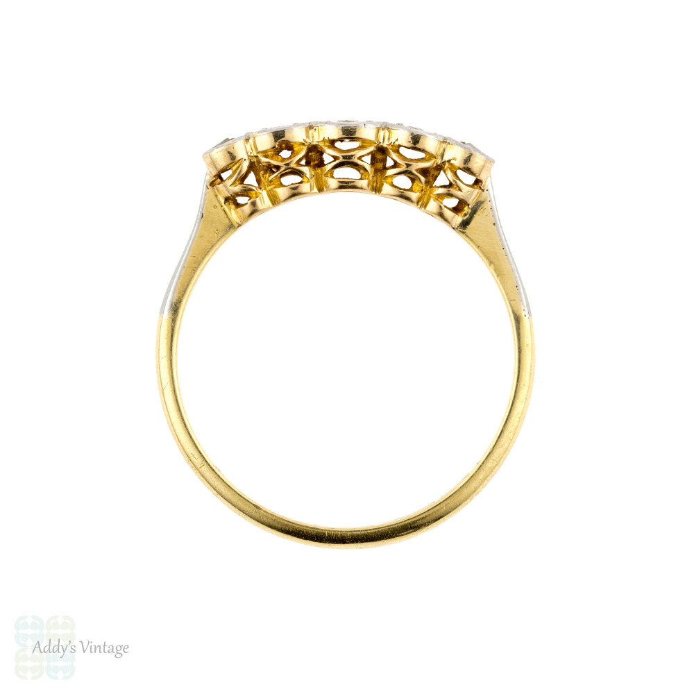 Art Deco Five Stone Engagement Ring, Graduated Diamond Wedding Band. 18ct Platinum.